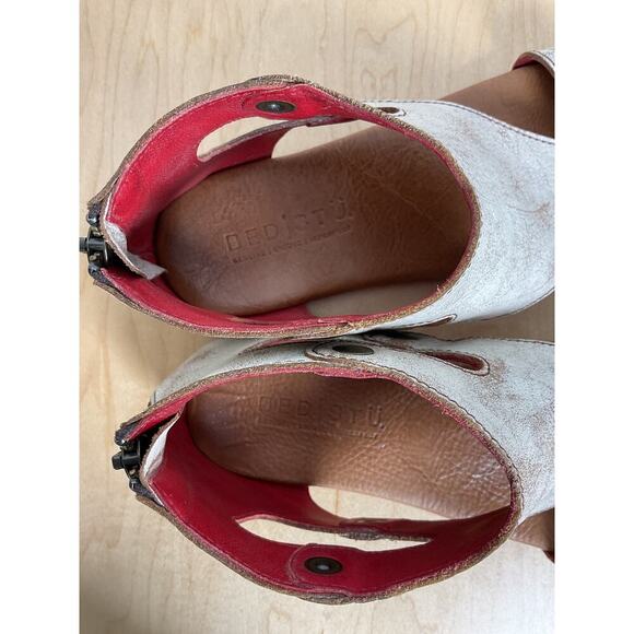 Bed Stu Women's Soto Cut Out Sandal T-Strap Flat Zipper Back Sandal Size 7.5 - Picture 8 of 10